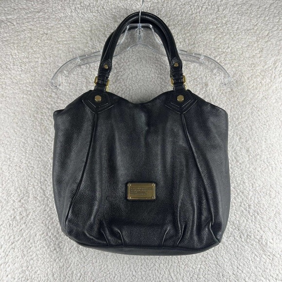 MARC JACOBS Classic Q Fran Hobo Black Leather Tote Satchel Shoulder Bag
